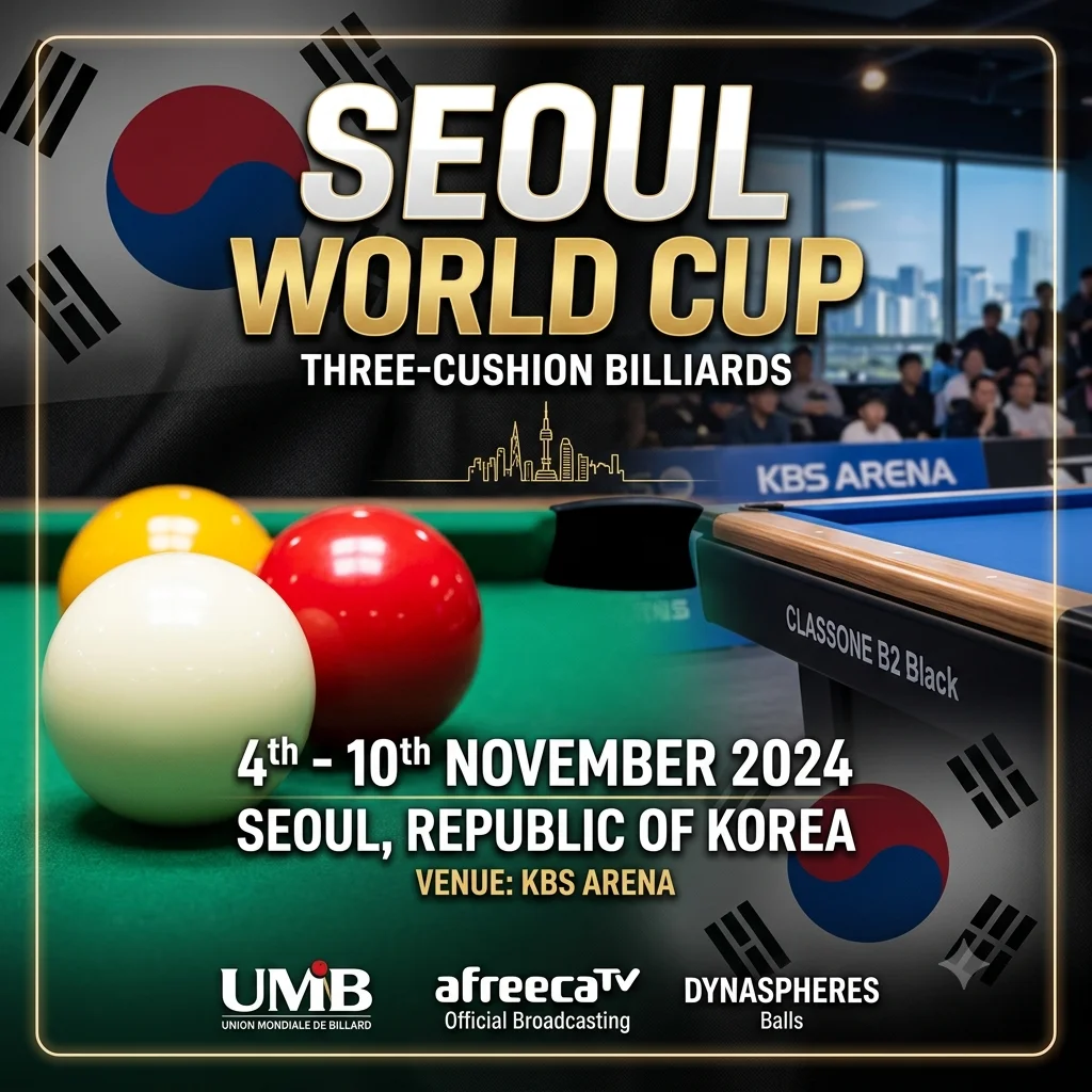 Information and Schedule for the 3-Cushion Billiards World Cup Seoul ...